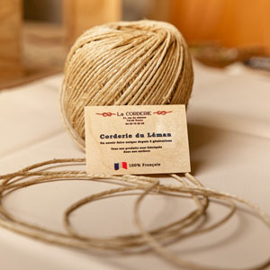 carte de visite imprimée sur bois pour une corderie